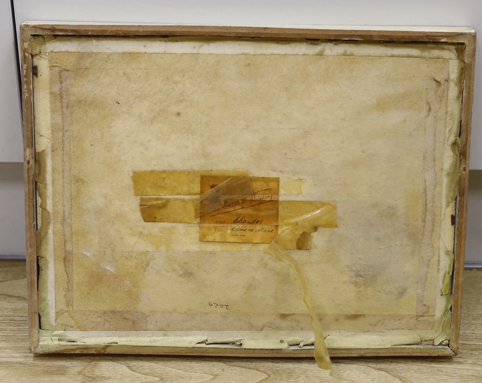 Chandos, oil on board, Riviera scene, signed, 29 x 39cm